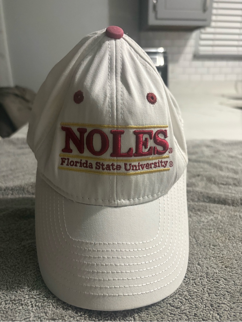 The Game White & Garnet NOLES Embroidered Baseball Cap